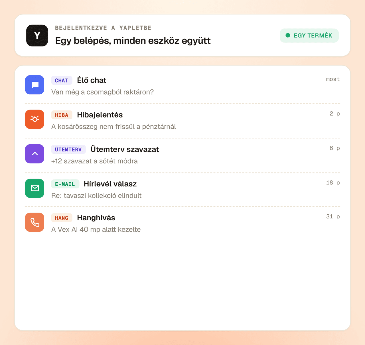 Alapból a csomagban