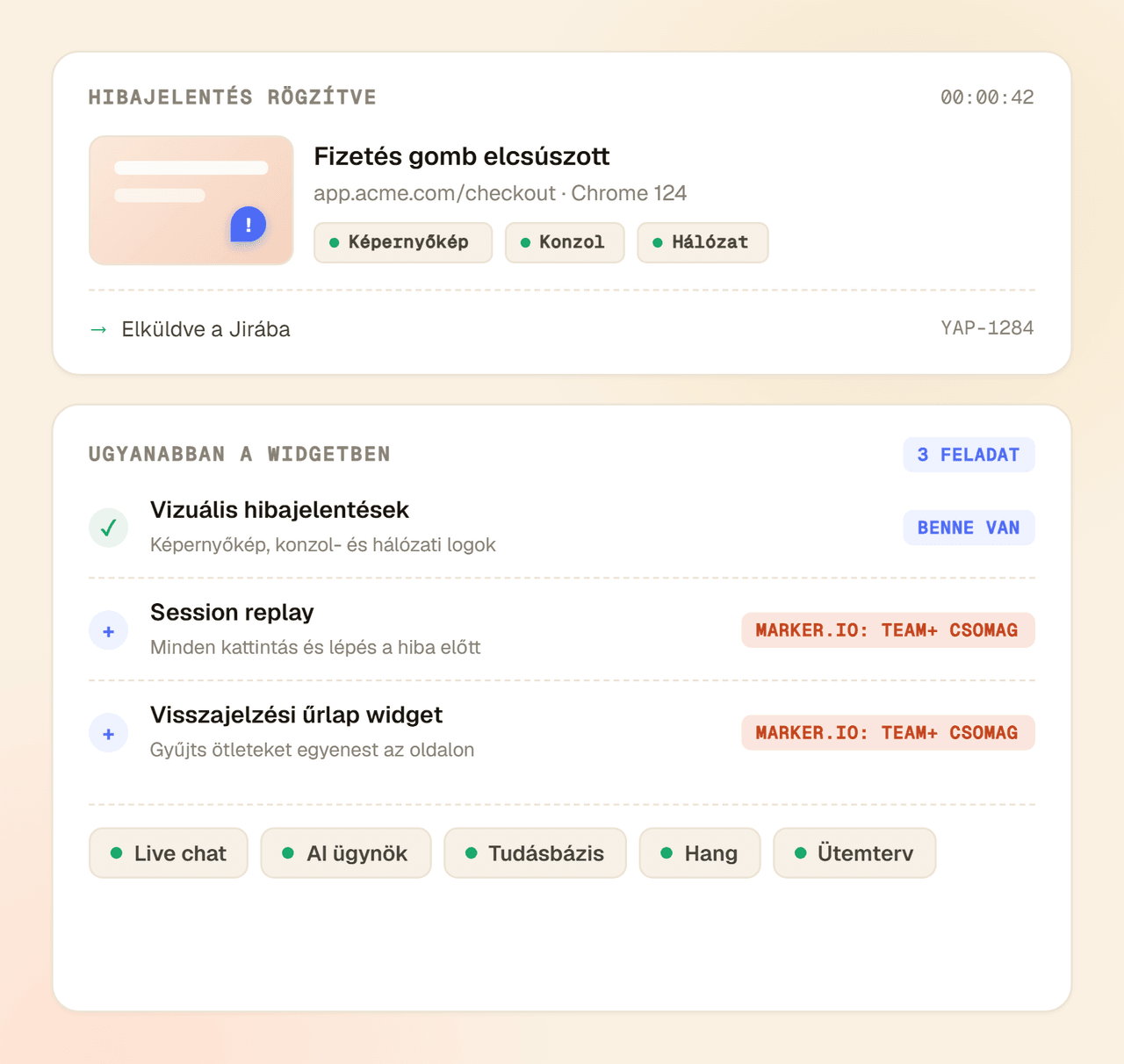 Alapból a csomagban